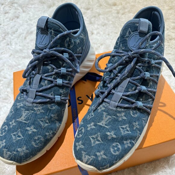 Louis Vuitton Men Fastlane Denim LV Monogram Sneaker, 10.5 LV, 11.5 US, 45.5 EUR - Picture 2 of 5